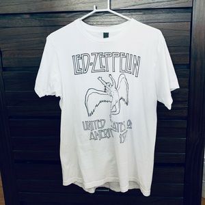 Led Zeppelin 1977 White T Shirt Size Large